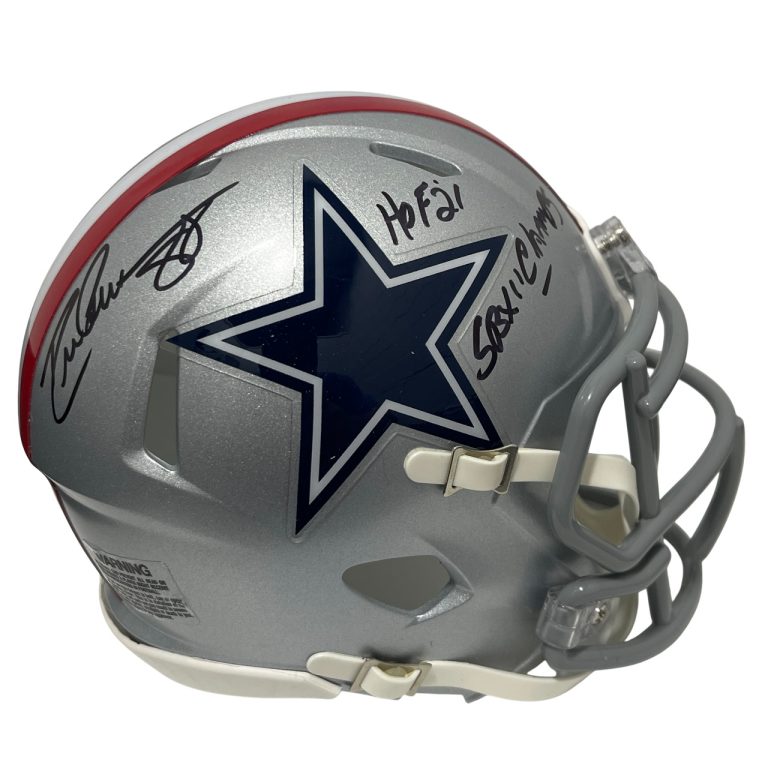 Drew Pearson Signed Cowboys TB Mini Helmet w/ HOF 21 + SB XII Champs JSA COA