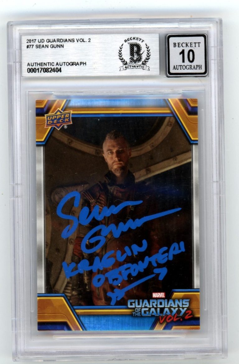 Sean Gunn 2017 UD Guardians of the Galaxy Signed w/ Kraglin Beckett BGS 10 Auto