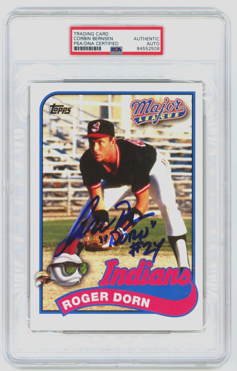 Corbin Bernsen 2014 Topps Archives Oversized Major League w Dorn Signed Auto PSA