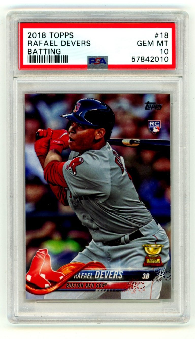 Rafael Devers 2018 Topps Series 1 #18 Batting Rookie Cup RC PSA 10 GEM MINT