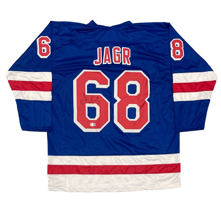 Jaromir Jagr Signed New York Rangers Custom Jersey Beckett Witness BAS COA