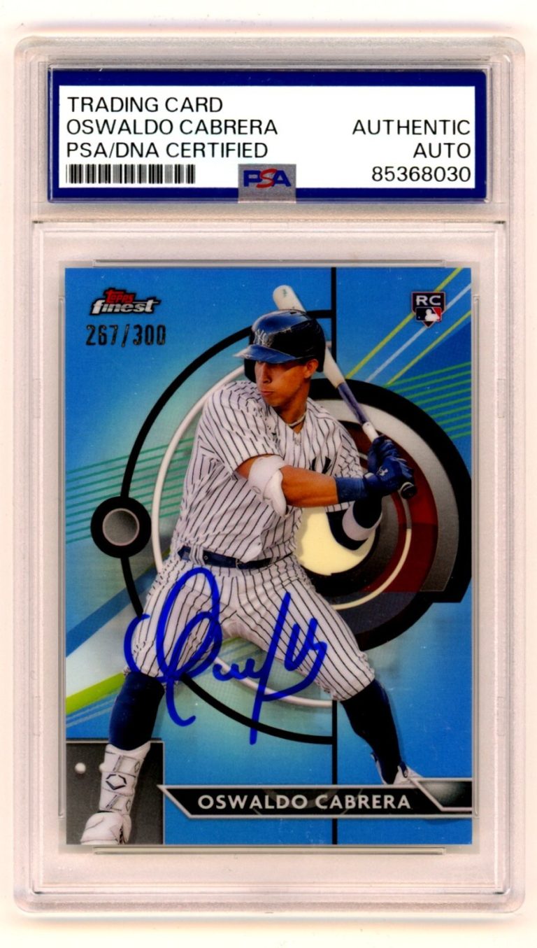 Oswaldo Cabrera 2023 Topps Finest #41 Blue Refractor Signed RC #267/300 PSA Auto