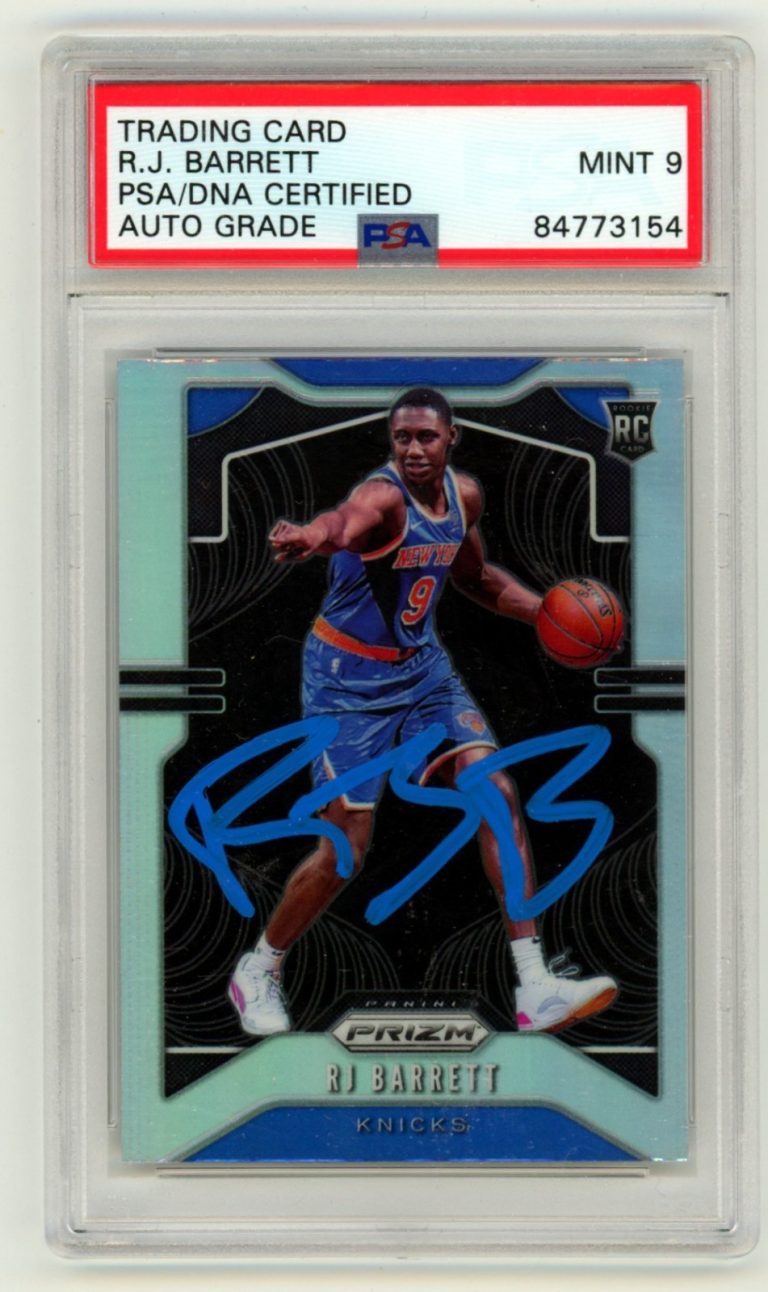 RJ Barrett 2019-2020 Panini Prizm Silver 250 Rookie RC Signed PSA 9 MINT Raptors
