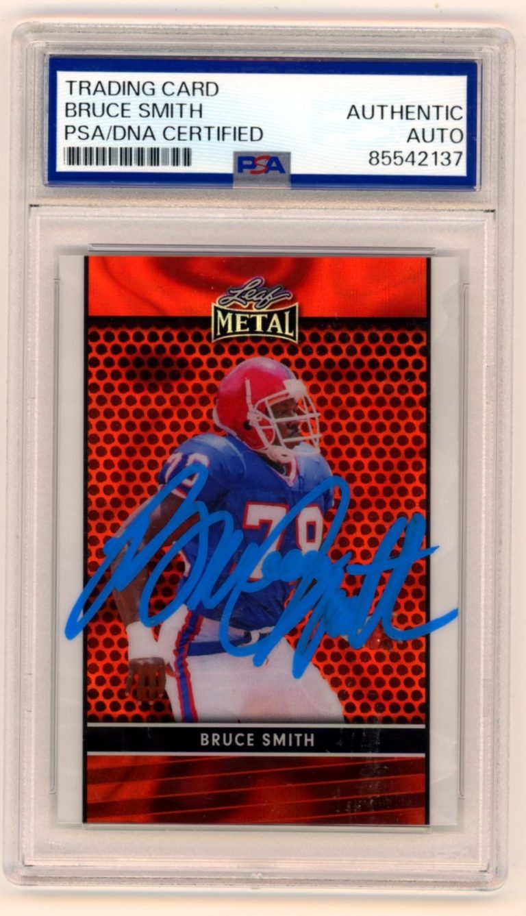 Bruce Smith 2024 Leaf Metal #LB-24 Red Lava Signed Auto #1/1 PSA Authentic Auto