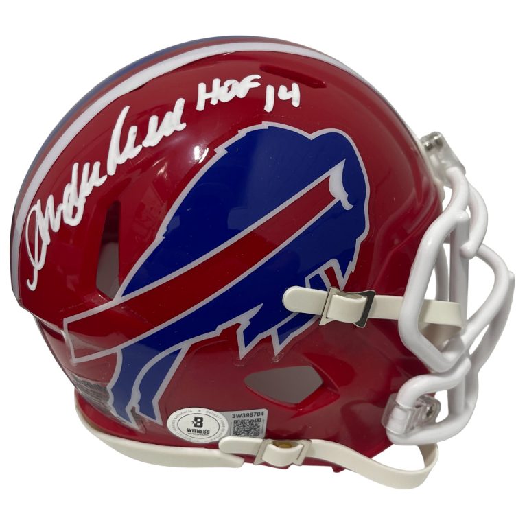 Andre Reed Signed Buffalo Bills TB Mini Helmet w/ HOF 14 Beckett Witness BAS COA