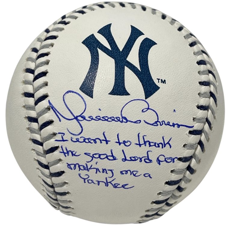 Mariano Rivera Signed Yankees Logo Baseball w/ Thank Lord Insc Beckett W BAS COA