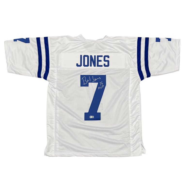 Bert Jones Signed Indianapolis Colts Custom Jersey w/ 76 MVP Beckett Wit BAS COA