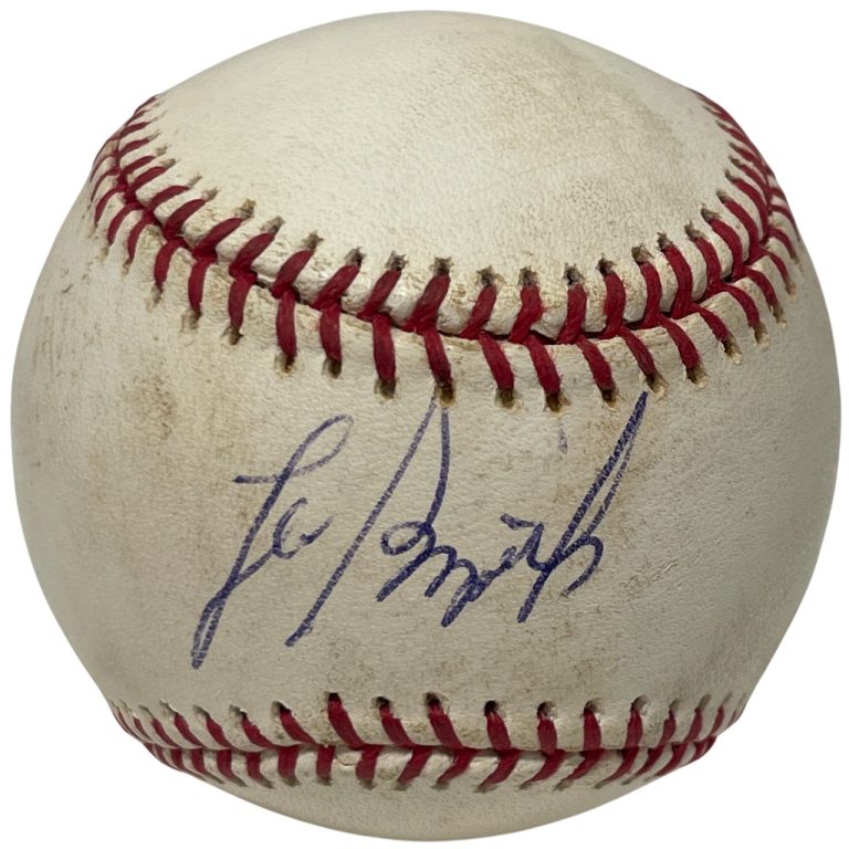 Lee Smith Signed Game Used ROMLB Baseball Chicago Cubs HOF LSCM COA
