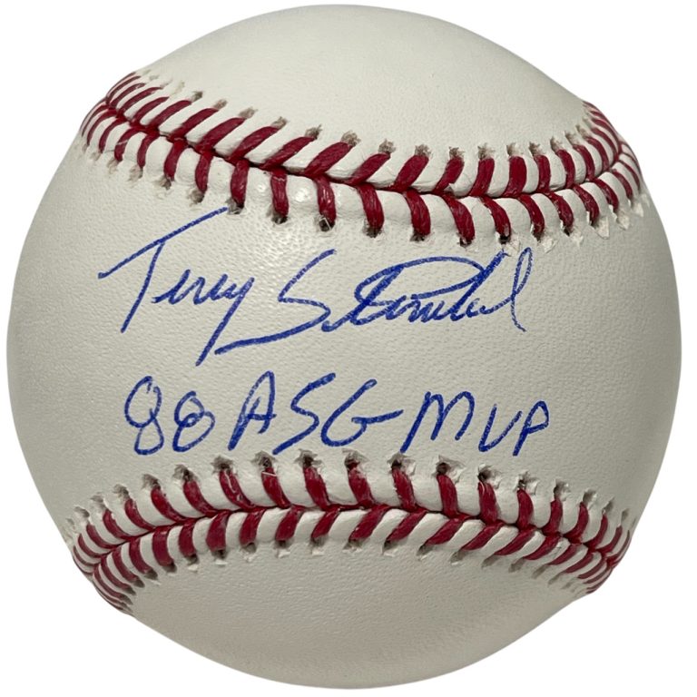Terry Steinbach Signed ROMLB Baseball w/ 88 ASG MVP Insc Beckett Witness BAS COA