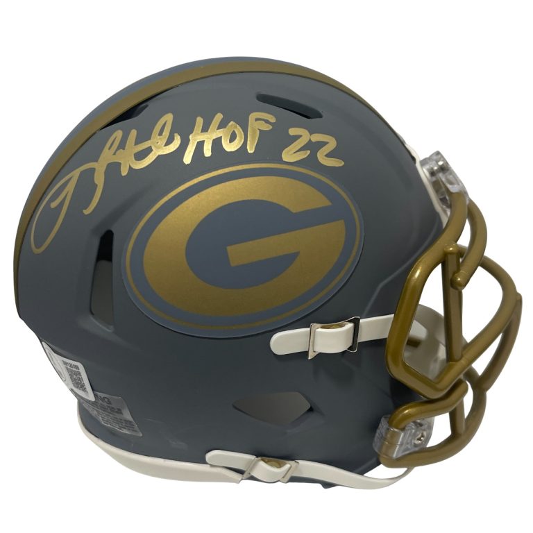 LeRoy Butler Signed Packers Slate Mini Helmet w/ HOF 22 Beckett Witness BAS COA