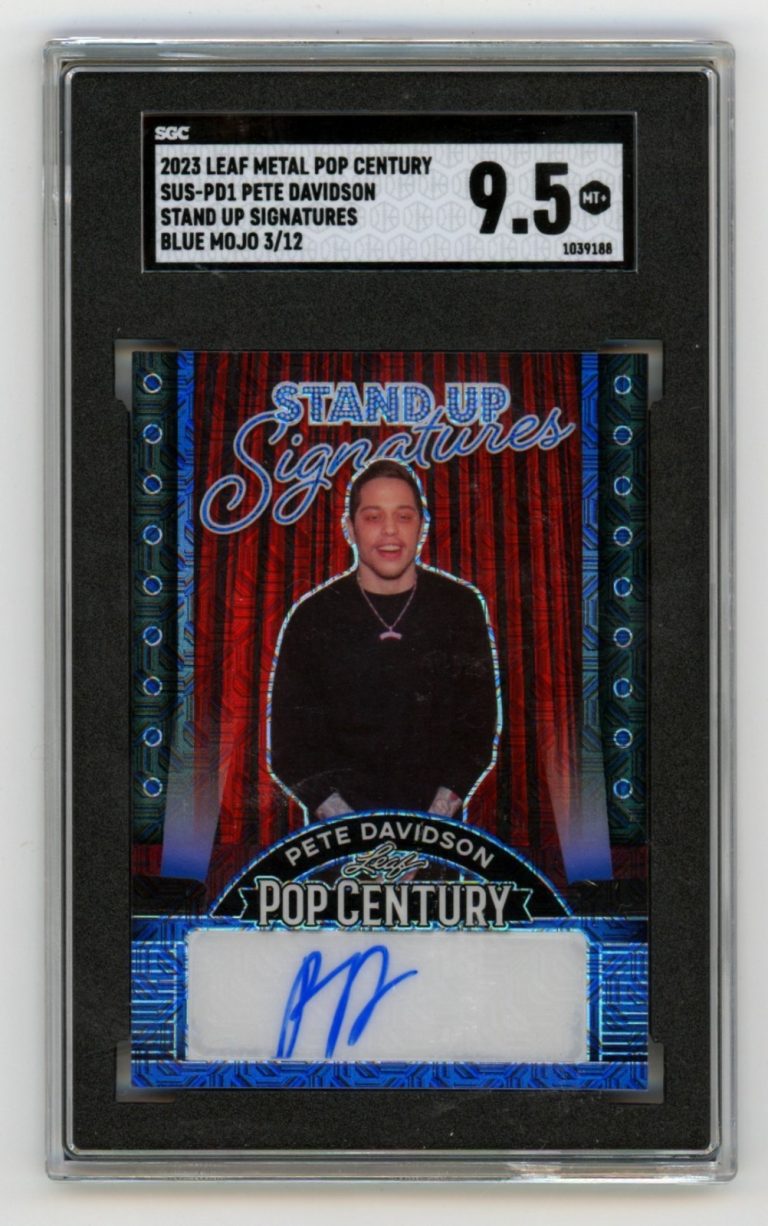 Pete Davidson 2023 Leaf Pop Century Stand Up Blue Mojo Signed Auto #3/12 SGC 9.5