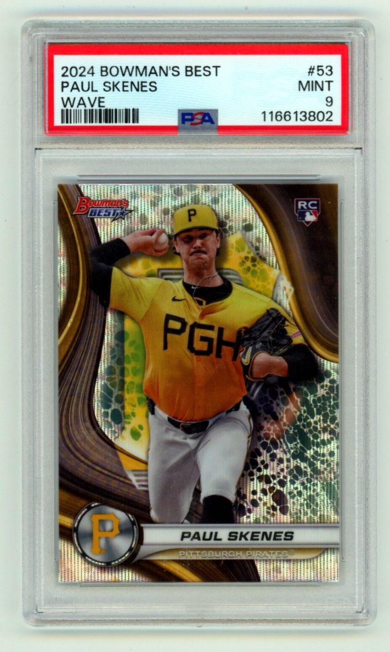 Paul Skenes 2024 Bowmans Best Baseball #53 Wave Refractor Rookie RC PSA 9 MINT