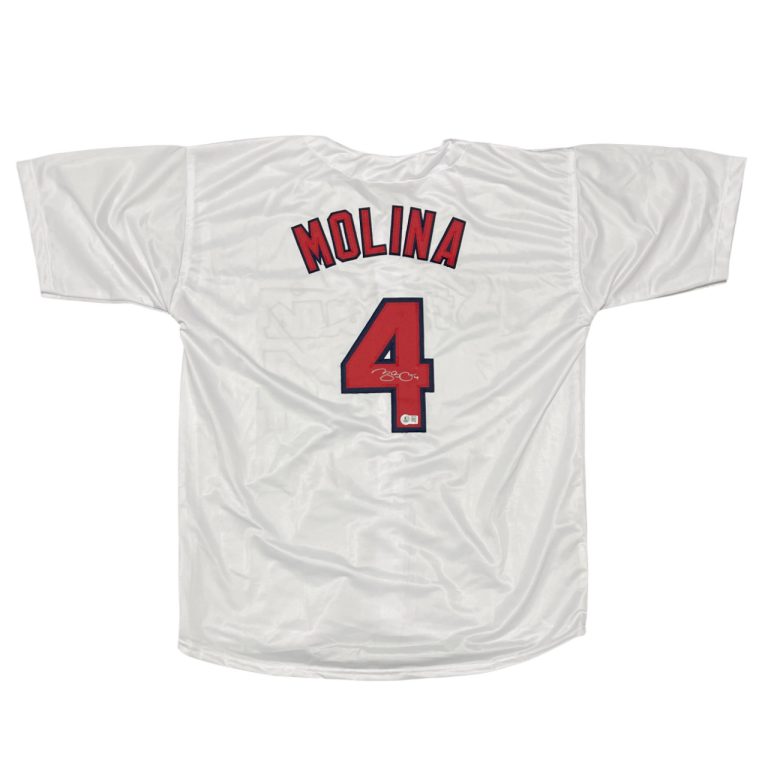 Yadier Molina Signed St Louis Cardinals Custom Jersey Beckett Witness BAS COA