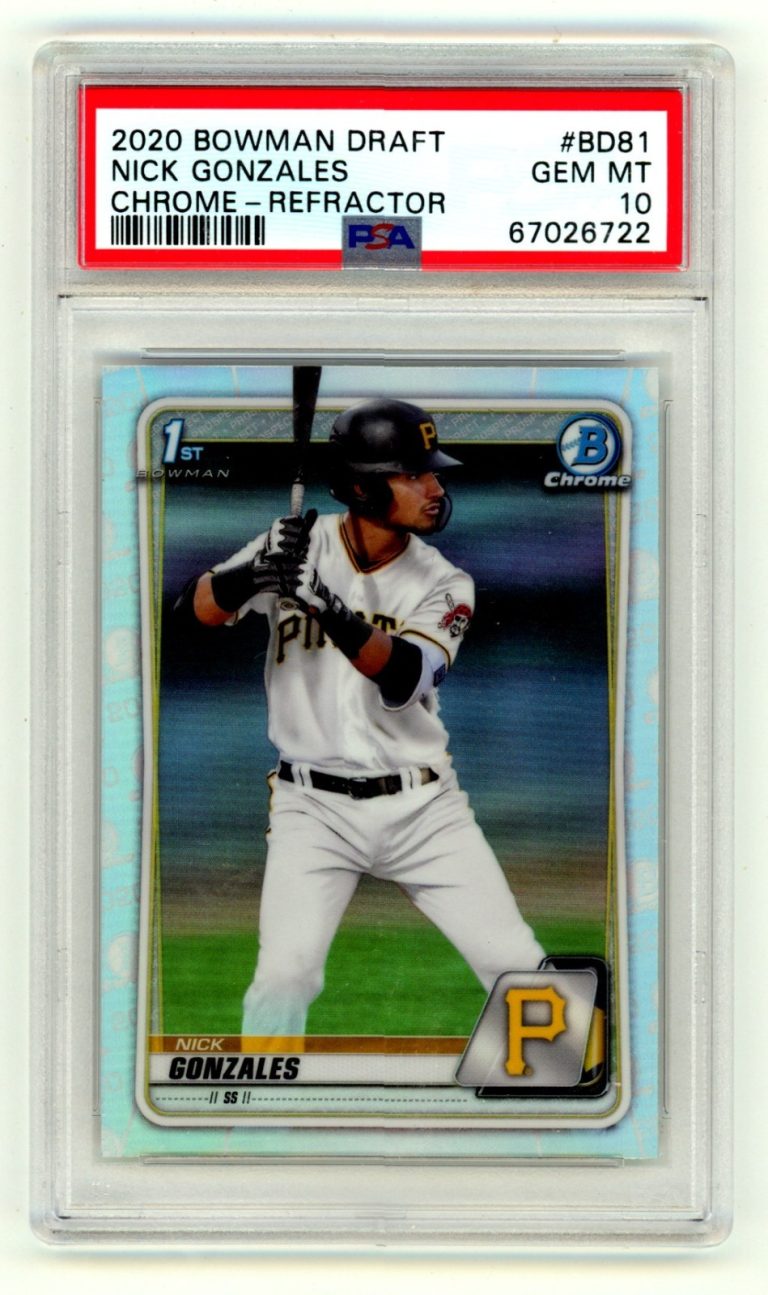 Nick Gonzales 2020 Bowman Chrome Draft #BD-81 1st Refractor RC PSA 10 GEM MINT