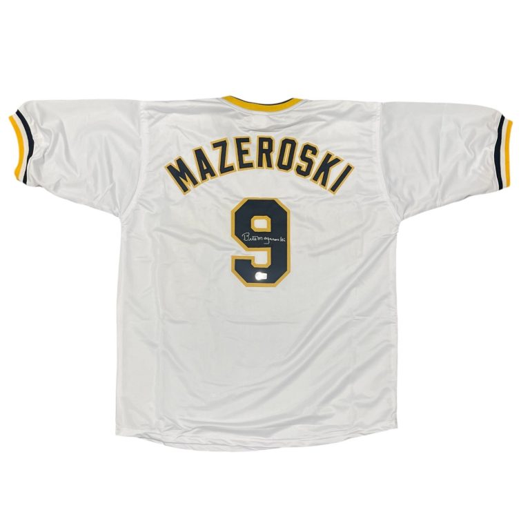 Bill Mazeroski Signed Pittsburgh Pirates Custom Jersey Beckett Wit BAS COA