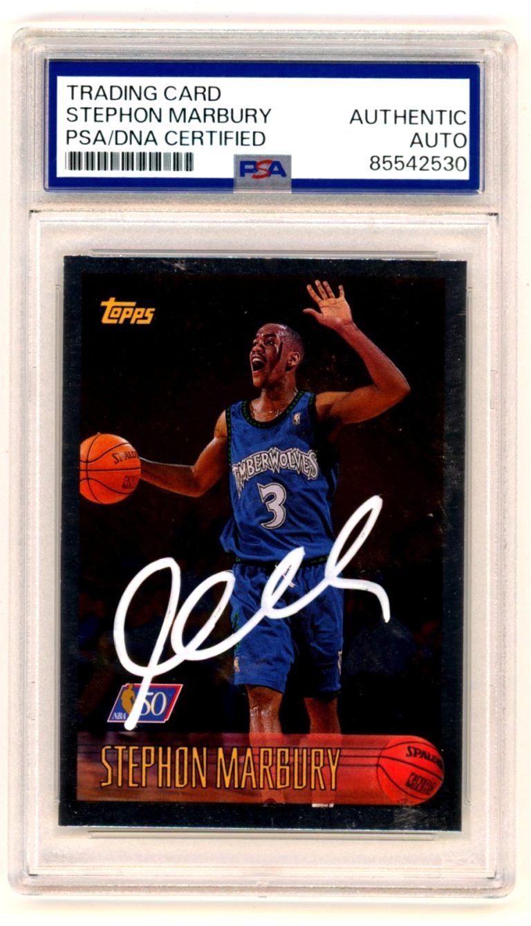 Stephon Marbury 1996-97 Topps NBA 50 #177 Signed Foil Rookie RC PSA Auto