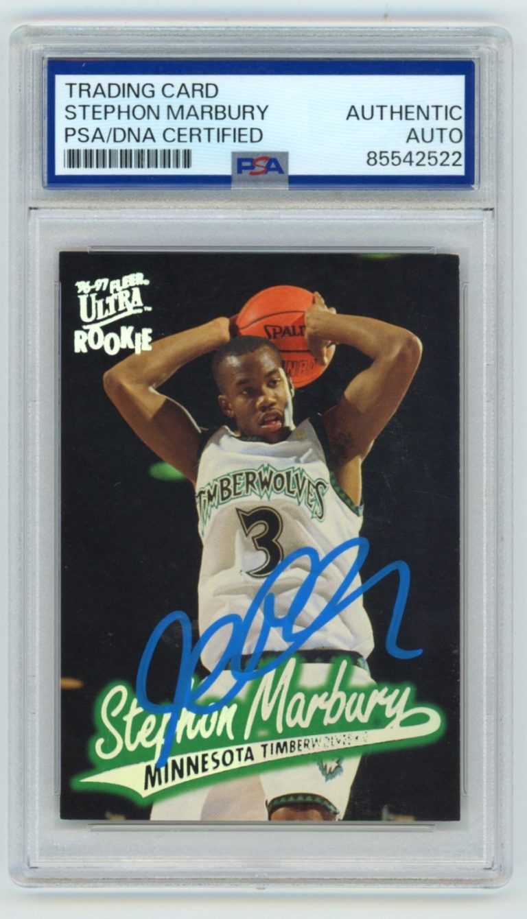 Stephon Marbury 1996-97 Fleer Ultra #66 Signed Rookie RC PSA Authentic Auto
