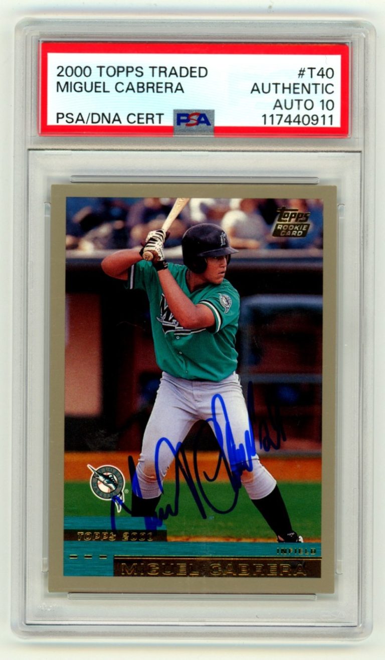 Miguel Cabrera 2000 Topps Traded T40 Signed Rookie RC PSA 10 Auto Marlins Tigers