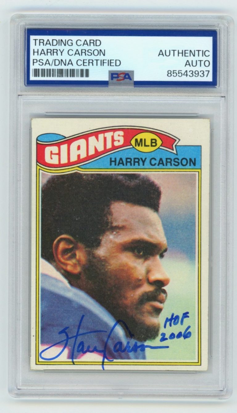 Harry Carson 1977 Topps #146 Signed Rookie RC w/ HOF 2006 PSA Authentic Auto
