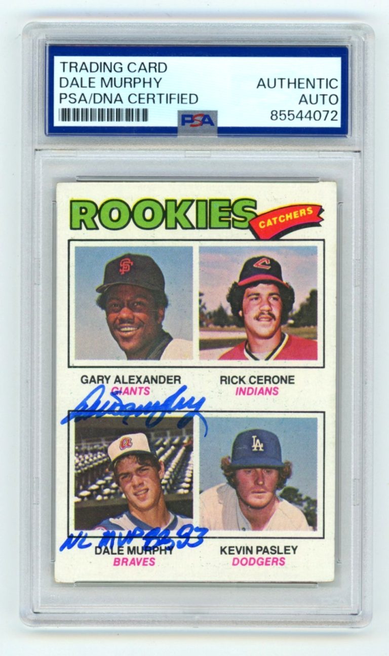 Dale Murphy 1977 Topps #476 Signed Rookie RC w/ NL MVP 82,83 PSA Authentic Auto