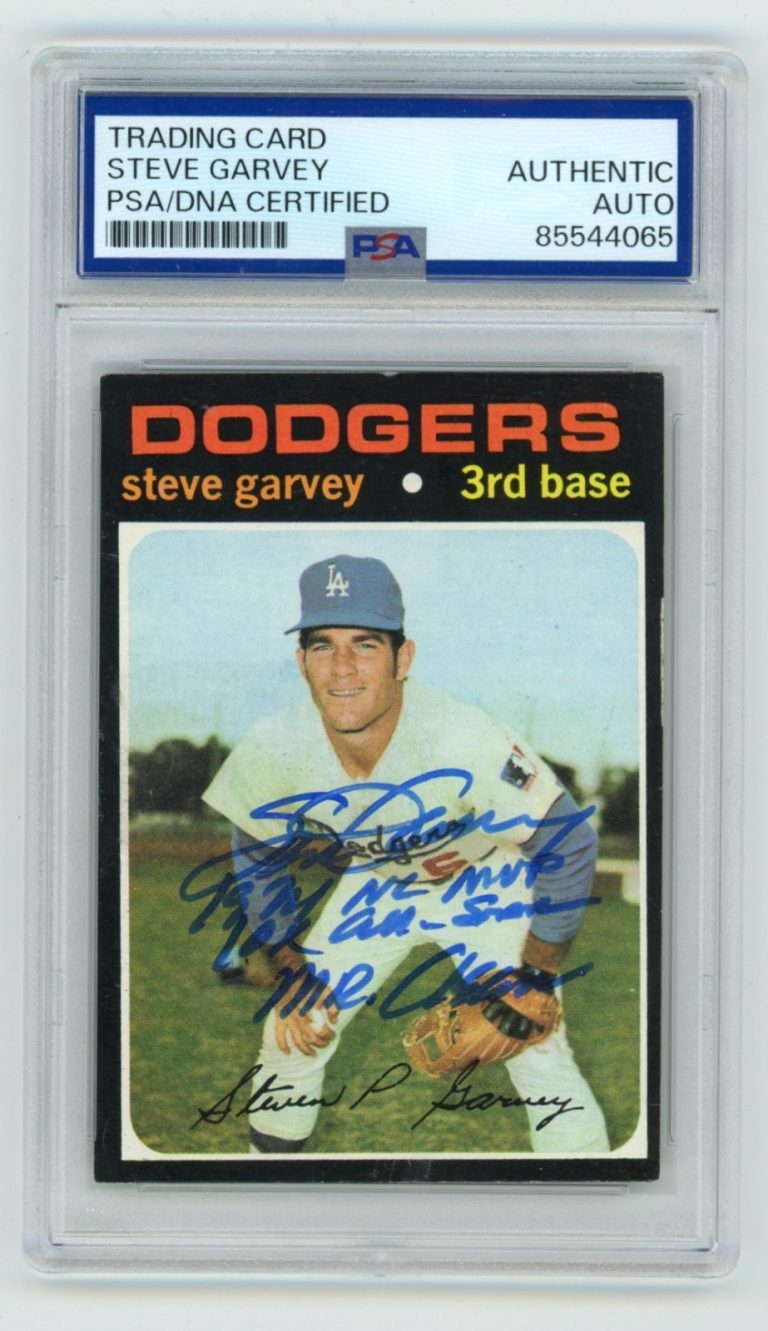 Steve Garvey 1971 Topps #341 Signed Rookie RC w/ 3 Insc. PSA Auto B Mr. Clean