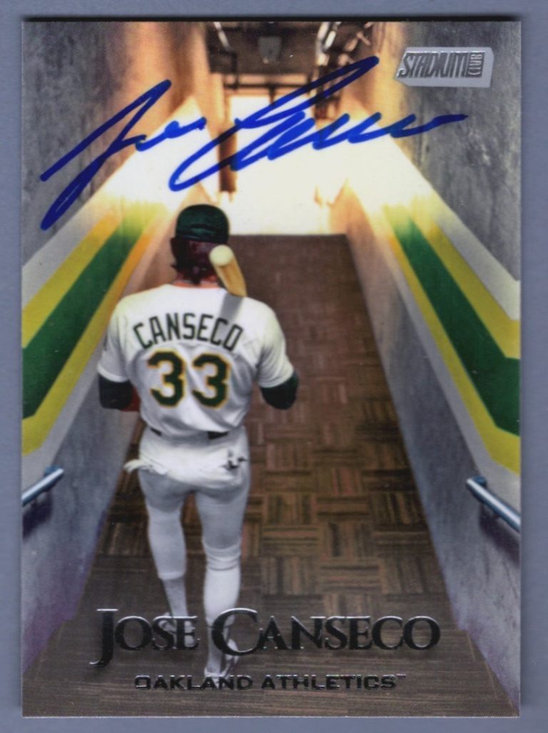 Jose Canseco Signed 2019 Topps Stadium Club #185 LSCM COA Oakland Athletics