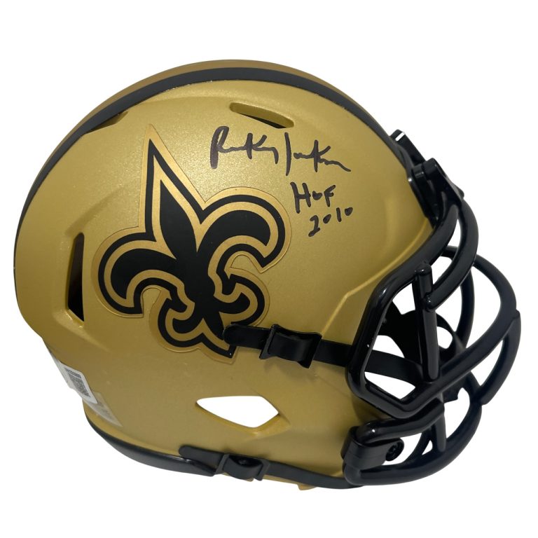 Rickey Jackson Signed Saints Rave Mini Helmet w/ HOF 2010 Beckett Wit BAS COA