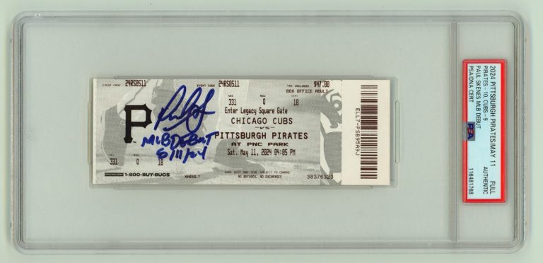 Paul Skenes Signed MLB Debut Ticket 5/11/2024 w/ Inscription PSA Authentic Auto