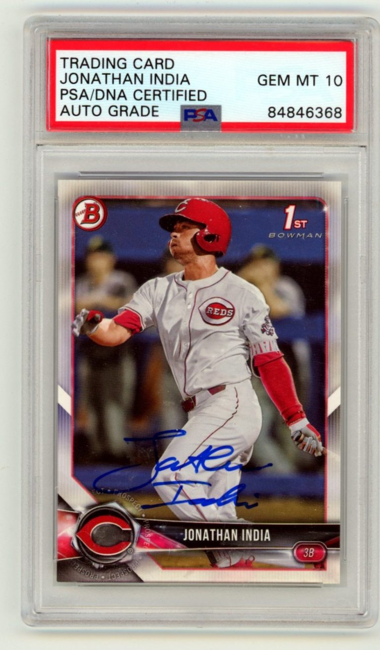 Jonathan India 2018 Bowman Draft 1st Bowman #BD-112 Signed RC PSA 10 Auto Reds