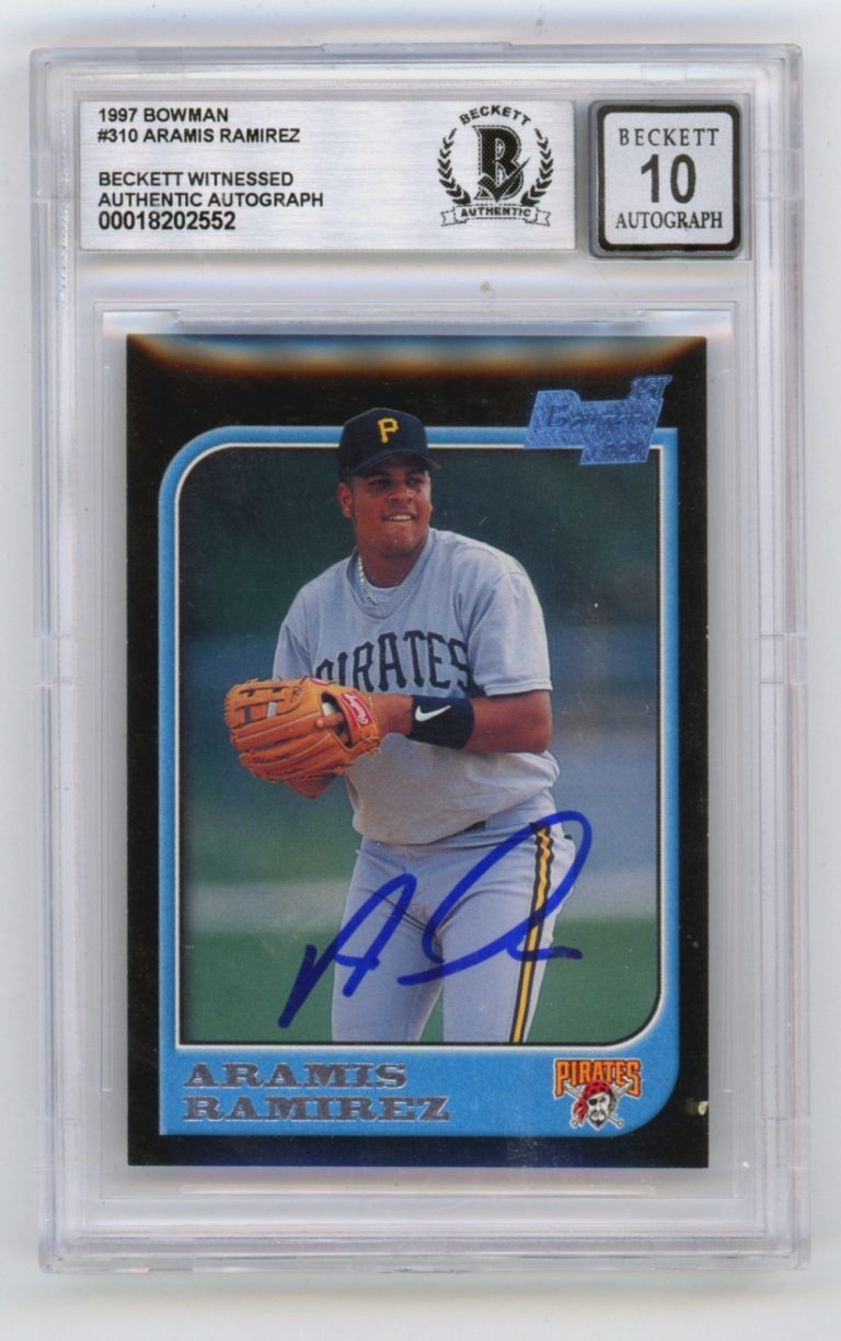 Aramis Ramirez 1997 Bowman #310 Signed 1st Rookie RC Beckett BGS 10 Auto Pirates