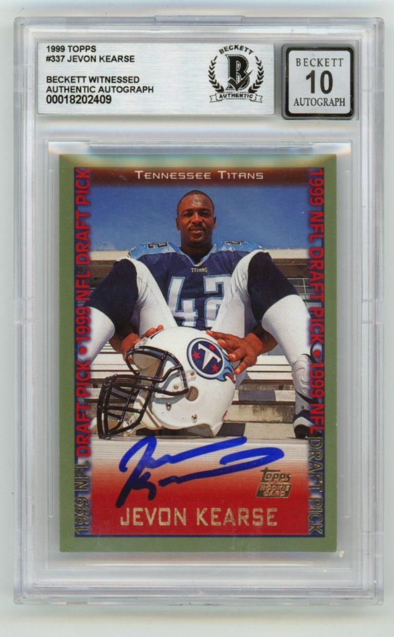 Jevon Kearse 1999 Topps #337 Signed Rookie RC Beckett BGS 10 Auto Titans