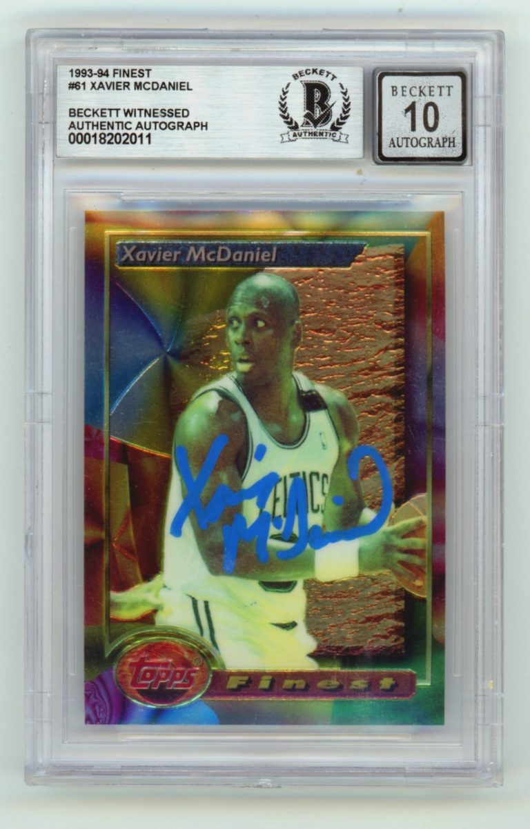 Xavier McDaniel 1993-94 Topps Finest #61 Signed Beckett BGS 10 Auto Supersonics