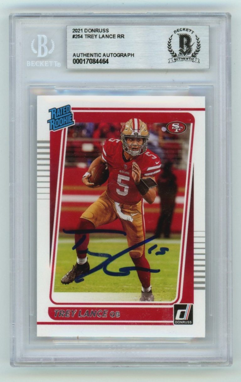 Trey Lance 2021 Panini Donruss #254 Signed Rated Rookie RC Beckett BGS BAS Auto