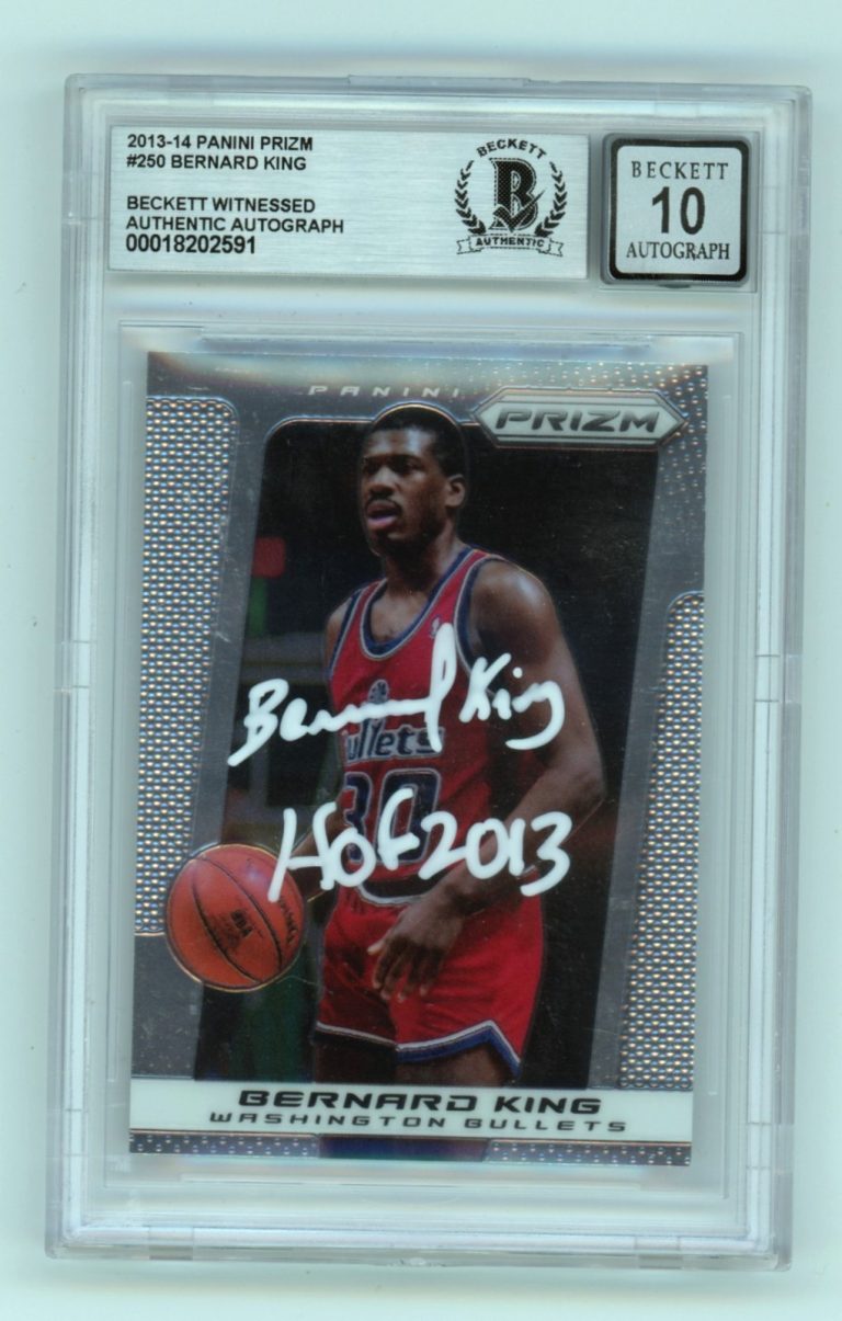 Bernard King 2013-14 Panini Prizm #250 Signed w/ HOF 2013 Beckett BGS 10 Auto