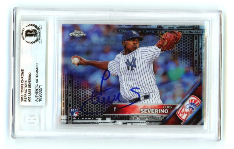 Luis Severino 2016 Topps Chrome #33 Black Refractor Signed RC Beckett BGS Auto