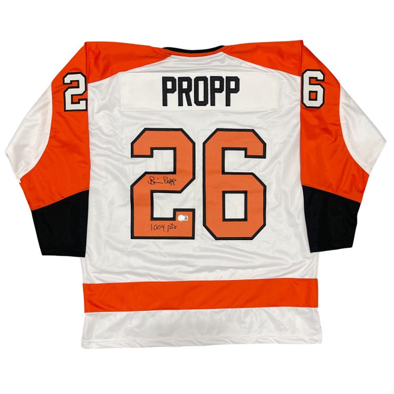 Brian Propp Signed Philadelphia Custom Jersey w/ 1004 Pts Beckett Wit BAS COA