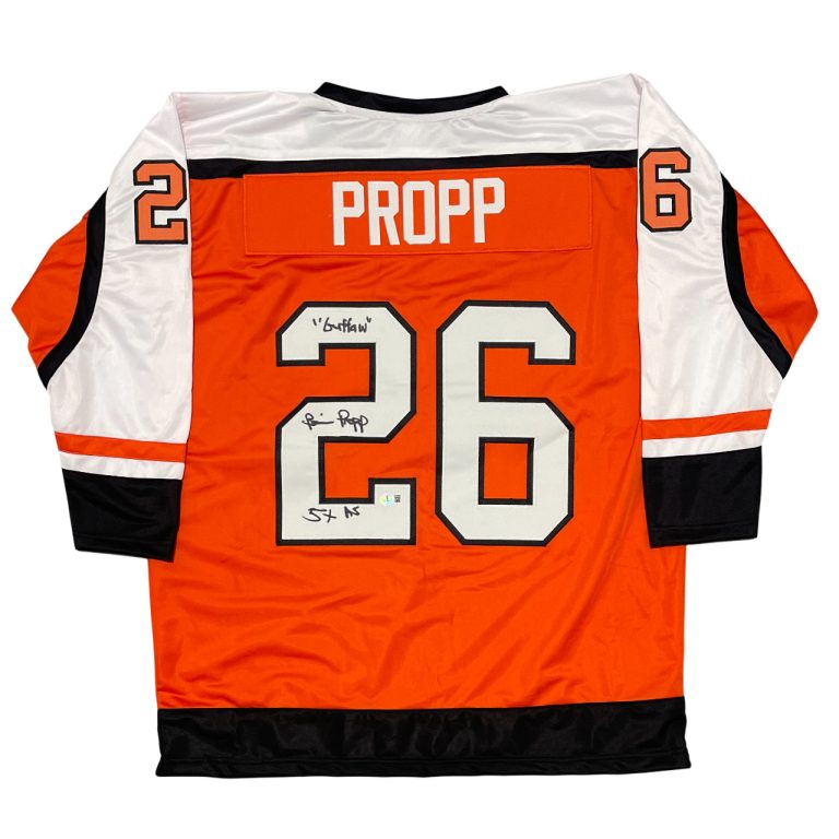 Brian Propp Signed Philadelphia Custom Jersey w/ 2 Insc. Beckett Wit BAS COA
