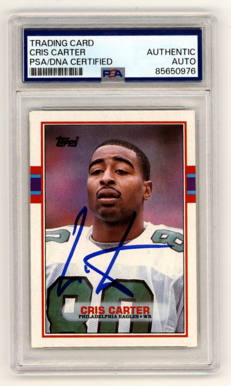 Cris Carter 1989 Topps Football #121 Signed Rookie RC PSA Authentic Auto Eagles