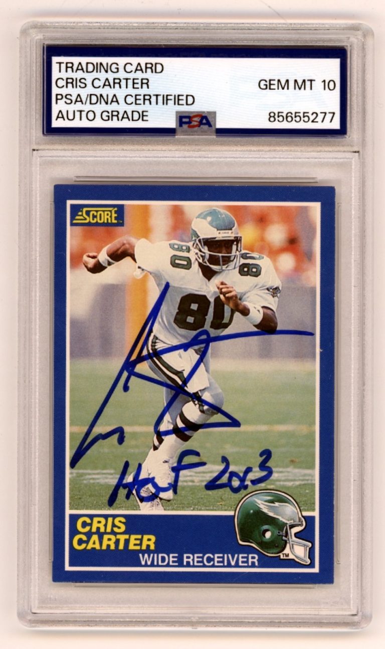 Cris Carter 1989 Score Football #72 Signed Rookie RC w/ HOF 2013 PSA 10 Auto