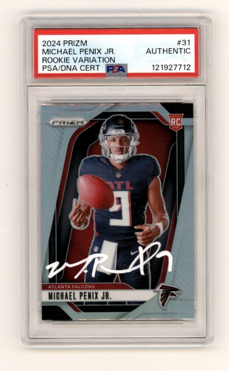 Michael Penix Jr. 2024 Panini Prizm Silver Rookie Variation RC Signed PSA Auto