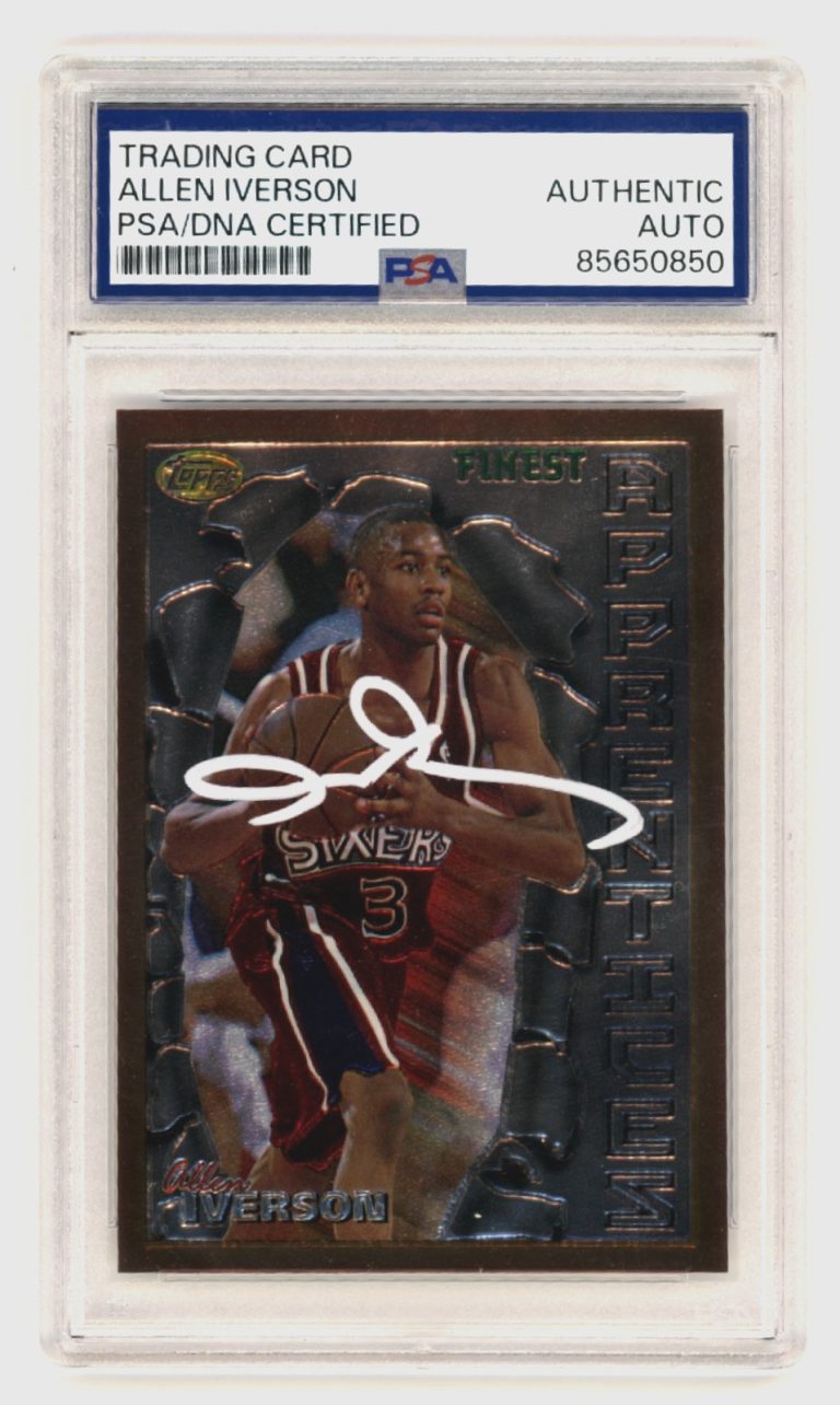Allen Iverson 1996-97 Topps Finest #69 Signed Rookie RC PSA Authentic Auto White