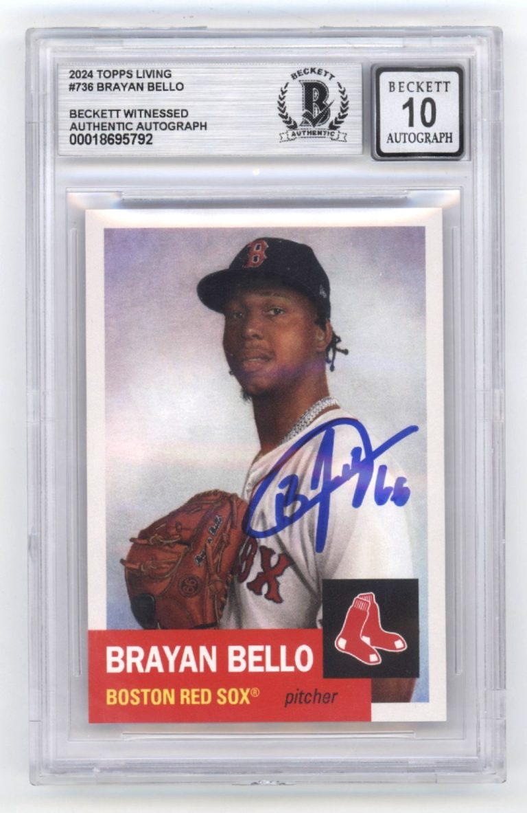 Brayan Bello 2024 Topps Living Baseball #736 Signed Beckett BGS 10 Auto Red Sox