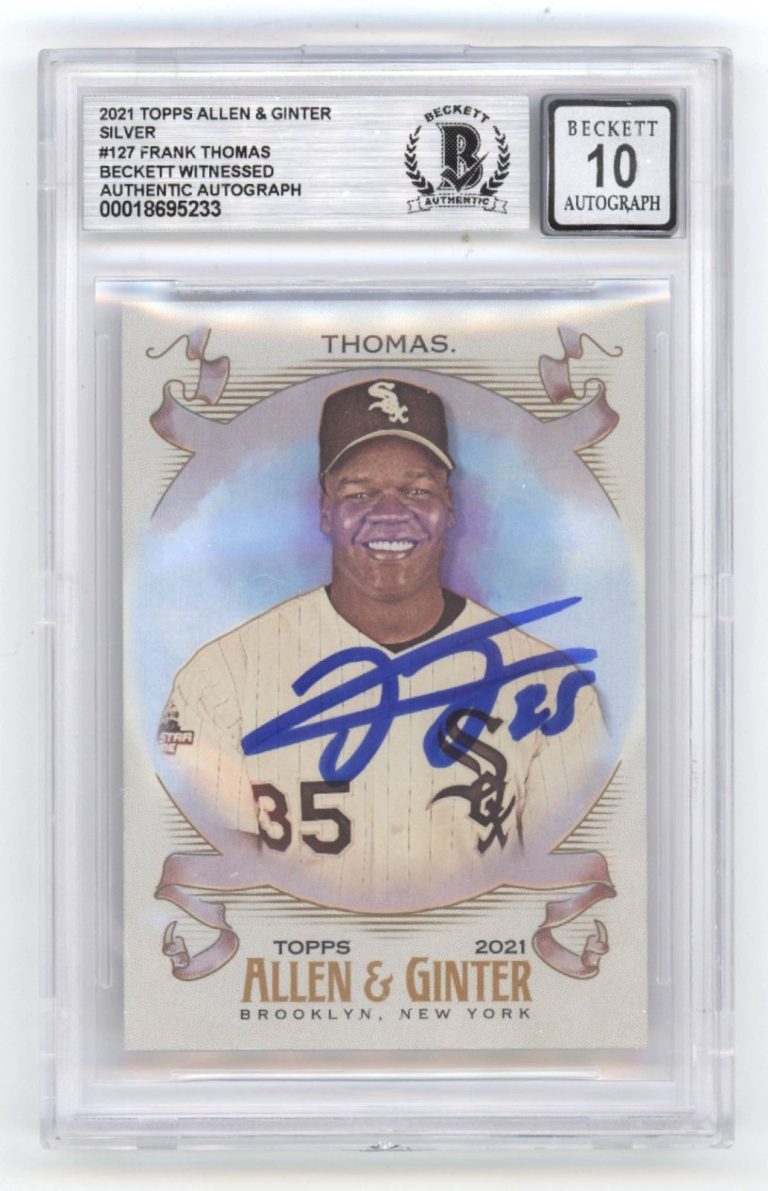 Frank Thomas 2021 Topps Allen Ginter Silver Signed Beckett BGS 10 Auto White Sox