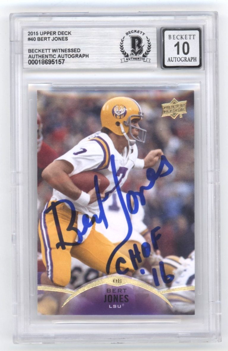 Bert Jones 2015 Upper Deck 40 Signed w/ CHOF '16 Inscription Beckett BGS 10 Auto