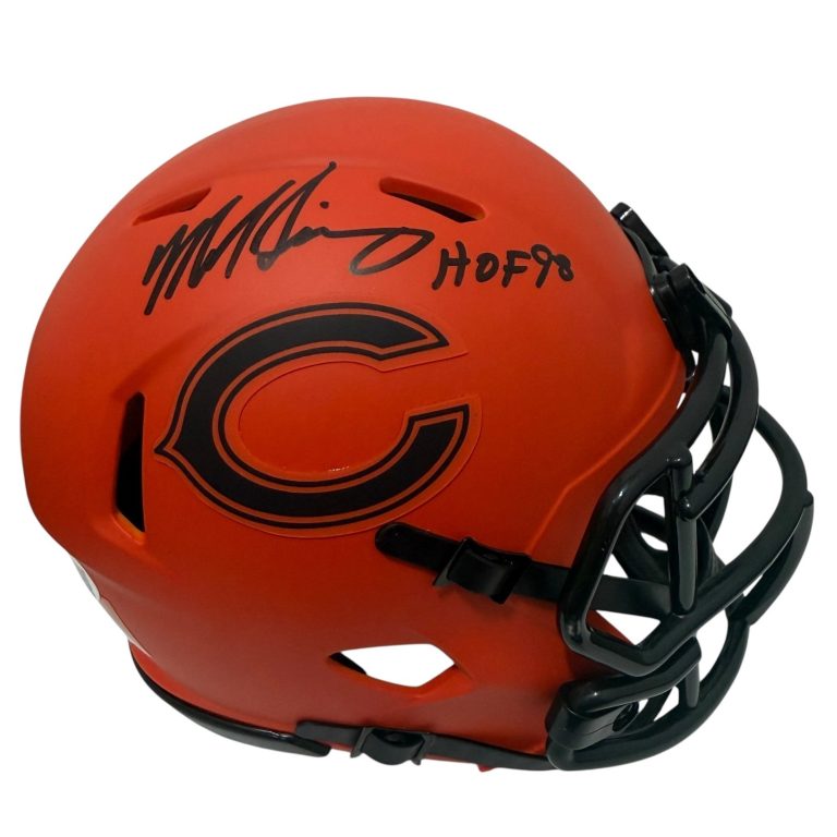 Mike Singletary Signed Chicago Bears Rave Mini Helmet w/ HOF 98 JSA WITNESS COA