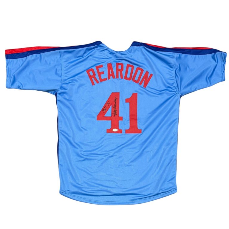 Jeff Reardon Signed Montreal Expos Blue Custom Jersey w/ 367 SV JSA Wit COA