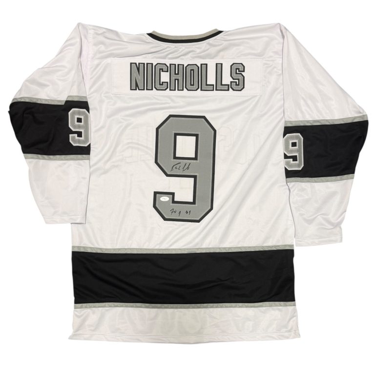 Bernie Nicholls Signed LA Kings White Custom Jersey w/ 70 Goals 89 JSA Wit. COA