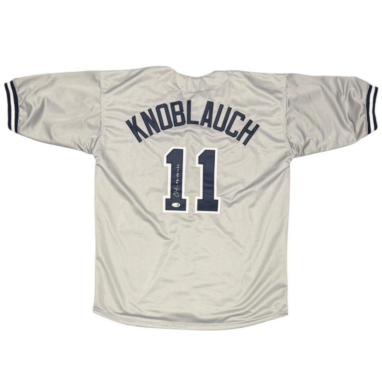 Chuck Knoblauch Signed New York Yankees Custom Jersey 98-00 WSC JSA Wit COA