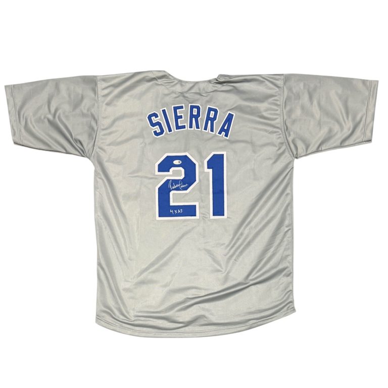 Ruben Sierra Signed Texas Rangers Custom Jersey w/ 4x AS Insc. JSA Witness COA G