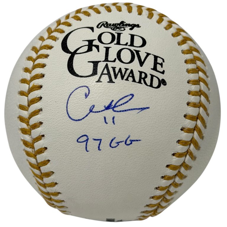 Chuck Knoblauch Signed Autographed Gold Glove Baseball w/ 97 GG JSA WITNESS COA
